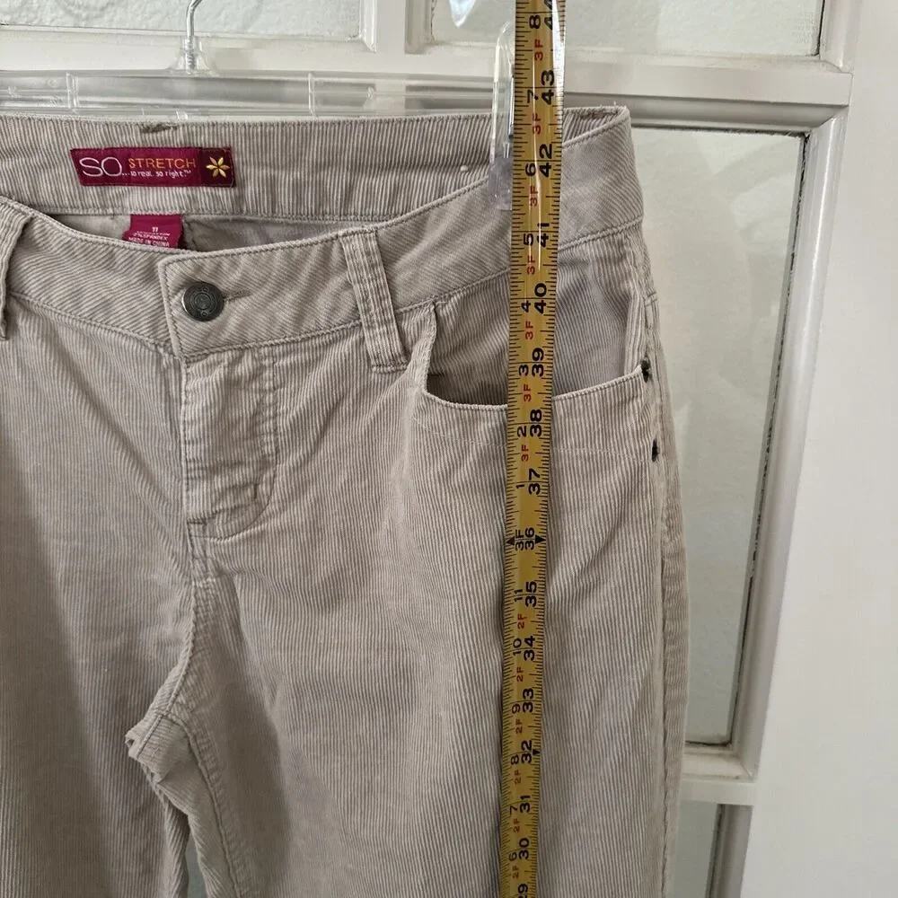 Corduroy Pants Flare Juniors 11 Beige Stretch - Picture 9 of 14